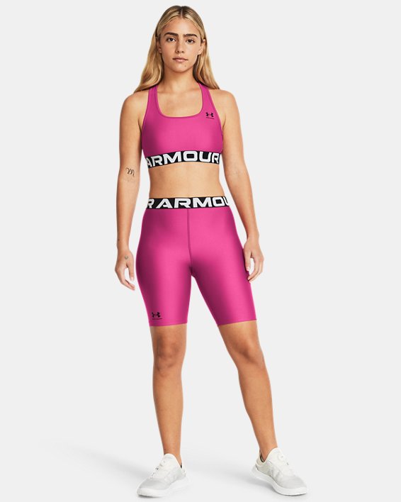 Women's HeatGear® 8" Shorts, Pink, pdpMainDesktop image number 2
